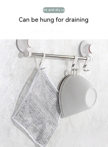 Steel Wire Ball Cloth Kitchen Cleaning Dishcloth | Metal Wire Dishwashing Cloths Towels Scrubs Cleans, Premium Scrubbing Wire Dishwashing Rags Non-Scratch Wire Dishcloth For Dishes, Sinks