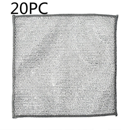 Steel Wire Ball Cloth Kitchen Cleaning Dishcloth | Metal Wire Dishwashing Cloths Towels Scrubs Cleans, Premium Scrubbing Wire Dishwashing Rags Non-Scratch Wire Dishcloth For Dishes, Sinks