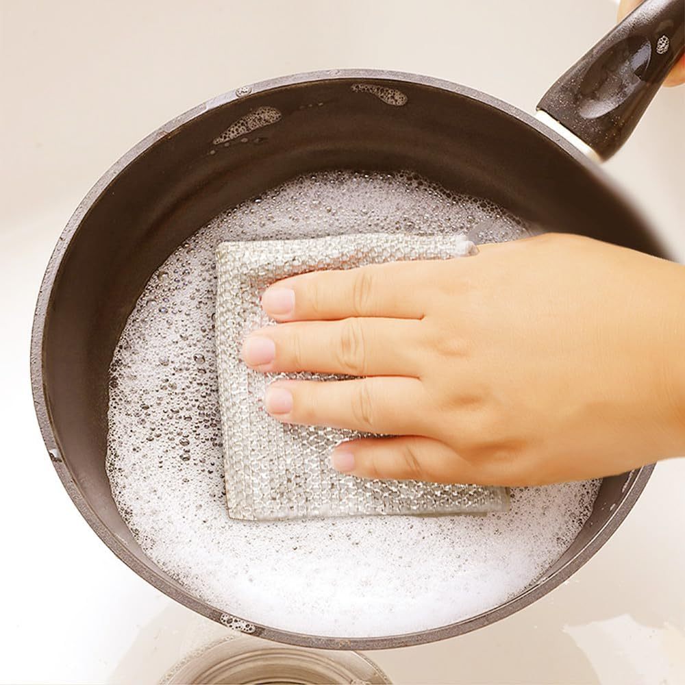 Multipurpose Wire Dishwashing Rags, New Metal Wire Dishwashing Cloths Towels Scrubs Cleans, Premium Scrubbing Wire Dishwashing Rags Non-Scratch Wire Dishcloth For Dishes, Sinks