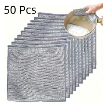Steel Wire Ball Cloth Kitchen Cleaning Dishcloth | Metal Wire Dishwashing Cloths Towels Scrubs Cleans, Premium Scrubbing Wire Dishwashing Rags Non-Scratch Wire Dishcloth For Dishes, Sinks