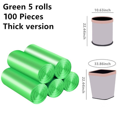 Garbage Bags-5 Rolls-100pcs, Vest Garbage Bags Thickened Household Plastic Bags, Portable Garbage Bags, Also Suitable For Office