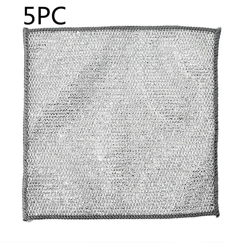 Steel Wire Ball Cloth Kitchen Cleaning Dishcloth | Metal Wire Dishwashing Cloths Towels Scrubs Cleans, Premium Scrubbing Wire Dishwashing Rags Non-Scratch Wire Dishcloth For Dishes, Sinks