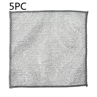 Steel Wire Ball Cloth Kitchen Cleaning Dishcloth | Metal Wire Dishwashing Cloths Towels Scrubs Cleans, Premium Scrubbing Wire Dishwashing Rags Non-Scratch Wire Dishcloth For Dishes, Sinks