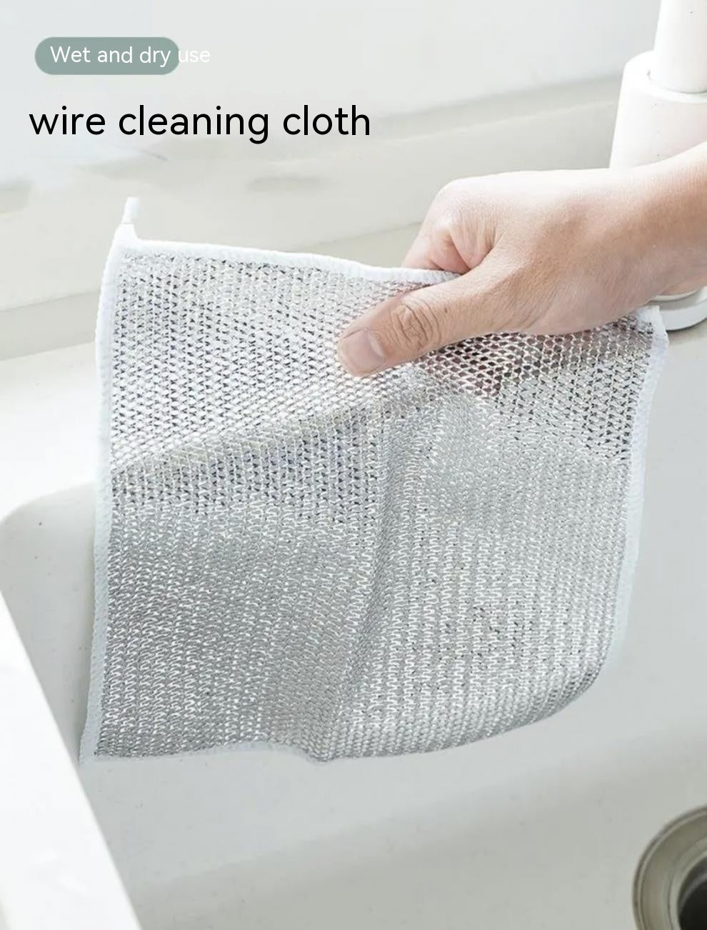 Steel Wire Ball Cloth Kitchen Cleaning Dishcloth | Metal Wire Dishwashing Cloths Towels Scrubs Cleans, Premium Scrubbing Wire Dishwashing Rags Non-Scratch Wire Dishcloth For Dishes, Sinks